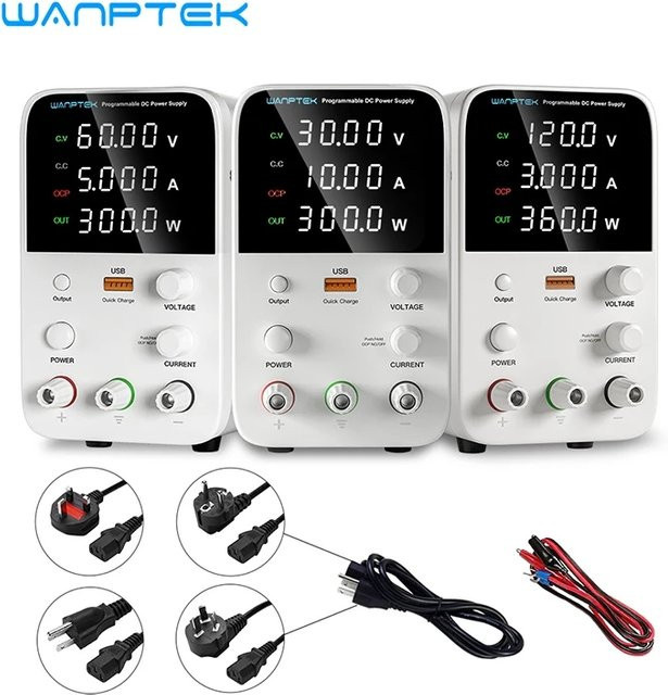 Wanptek Labor-Netzteil Einstellbare Labor-Gleichstromversorgung mit OCP-Ausgang 30V 10A 300W / 60V 5A 300W / 120V 3A 360W - Bild 1