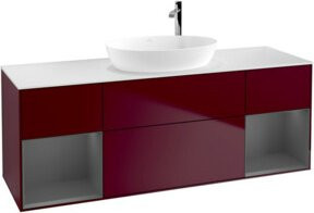 V&B Waschtischunterschrank Finion in Anthrazit mit Regal, Breite: 160 cm, Tiefe: 50,1 cm - Bild 1