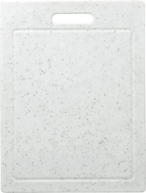 SILVERCREST Schneidebrett aus Kunststoff in Weiß mit Griff, Anti-Rutsch-Füßen und Saftrinne, B/T/H: 36,5 x 27,5 x 2,0 cm - Bild 1