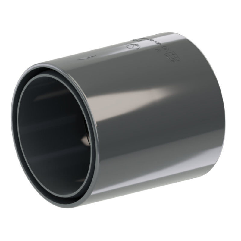 PVC Dachrinnen Rohrmuffe von Blachotrapez GmbH Ø 63 mm in Anthrazit, Braun oder Grau - Bild 1