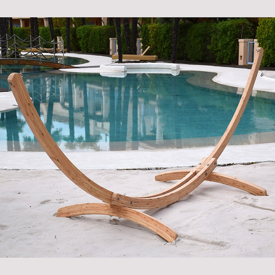 Ares-Arc American-Hammock Noire Familien-Hängematte mit Holzgestell aus Lärche in Schwarz und Anthrazit - Bild 3