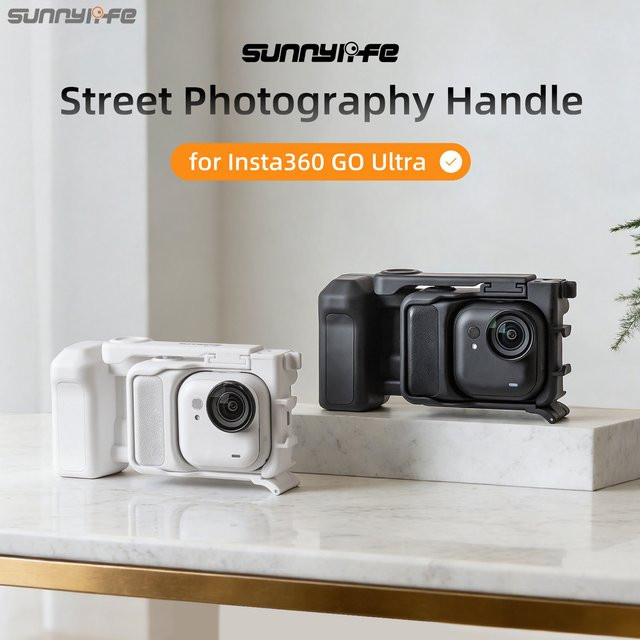 Street Grip Kit für Insta360 GO Ultra Handgriffhalterung mit Schnellverschluss-Kaninchenkäfig, Schutzrahmen und Auslöseknopf - Bild 1