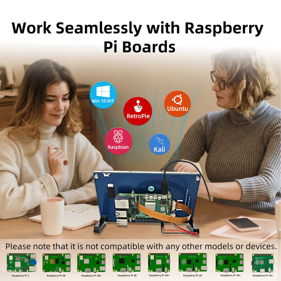 IPistBit IPS Kapazitiver Touchscreen LCD-Monitor für Raspberry Pi, 4,3 Zoll, Schwarz, 800x480 Auflösung - Bild 2
