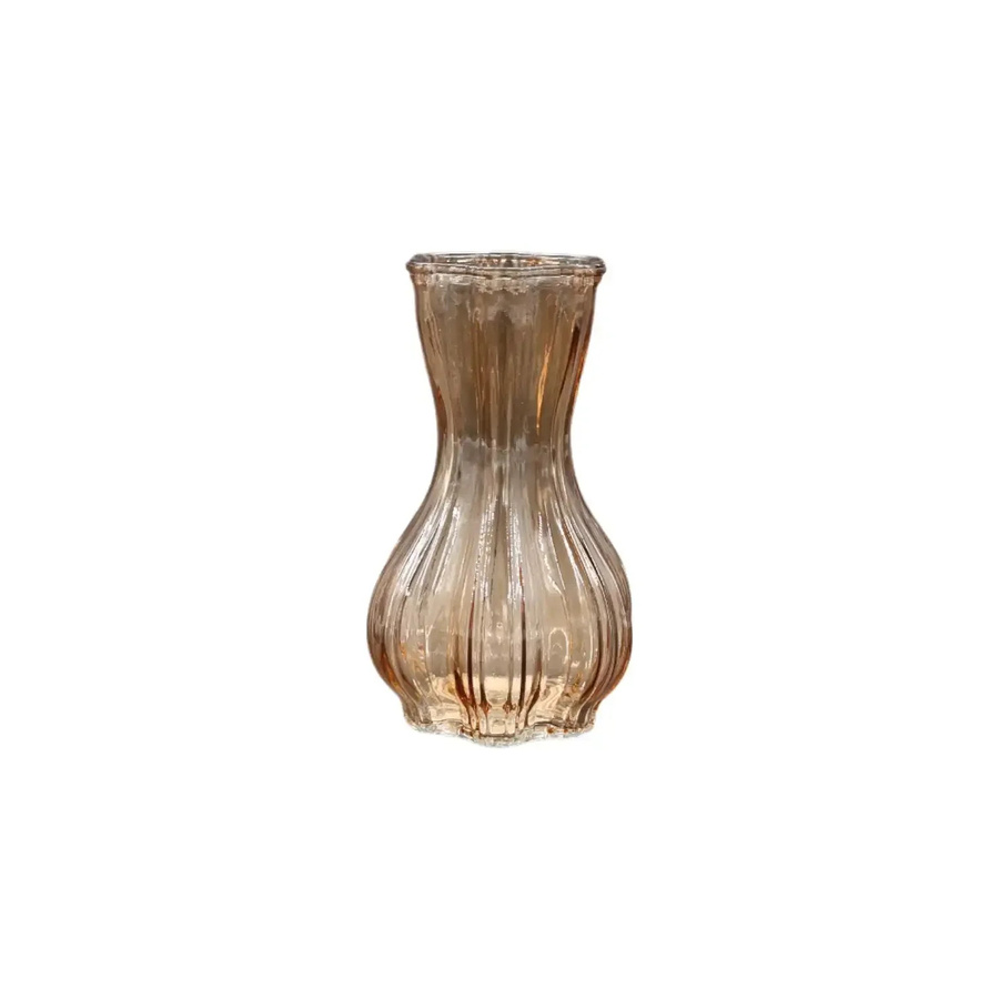House of Nature Vase Flin Fion in Beige mit Rillenstruktur und geschwungener Form, Höhe: 15 cm - Bild 1