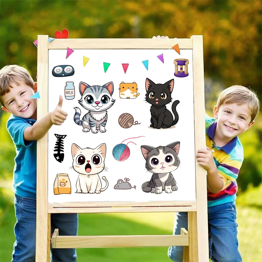 GOGOTU Niedliche Katzen-Puzzle-Aufkleber, 8/16 Blatt, Nachfüllpack - Bild 4