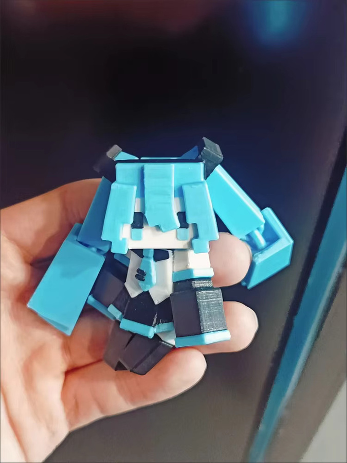 Bandai Miku Teto Yabe Pixel-Art-Actionfigur, 3-teiliges Set, Kunststoff - Bild 4