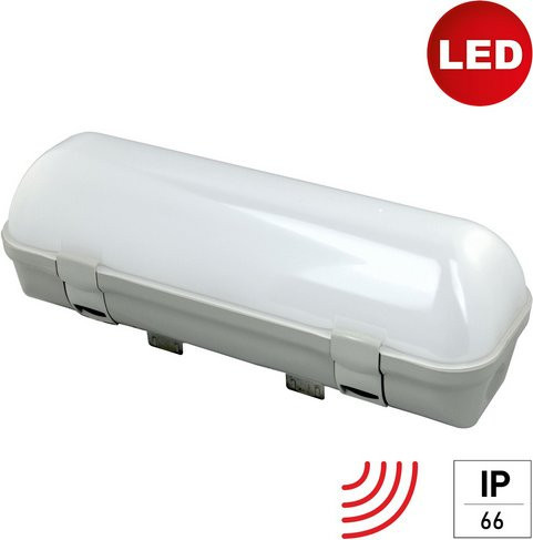 E2 Deckenleuchte MIDI LED mit Bewegungssensor, 12 W, IP65, grau, B/T/H: 36,0 x 8,0 x 30,0 cm - Bild 1