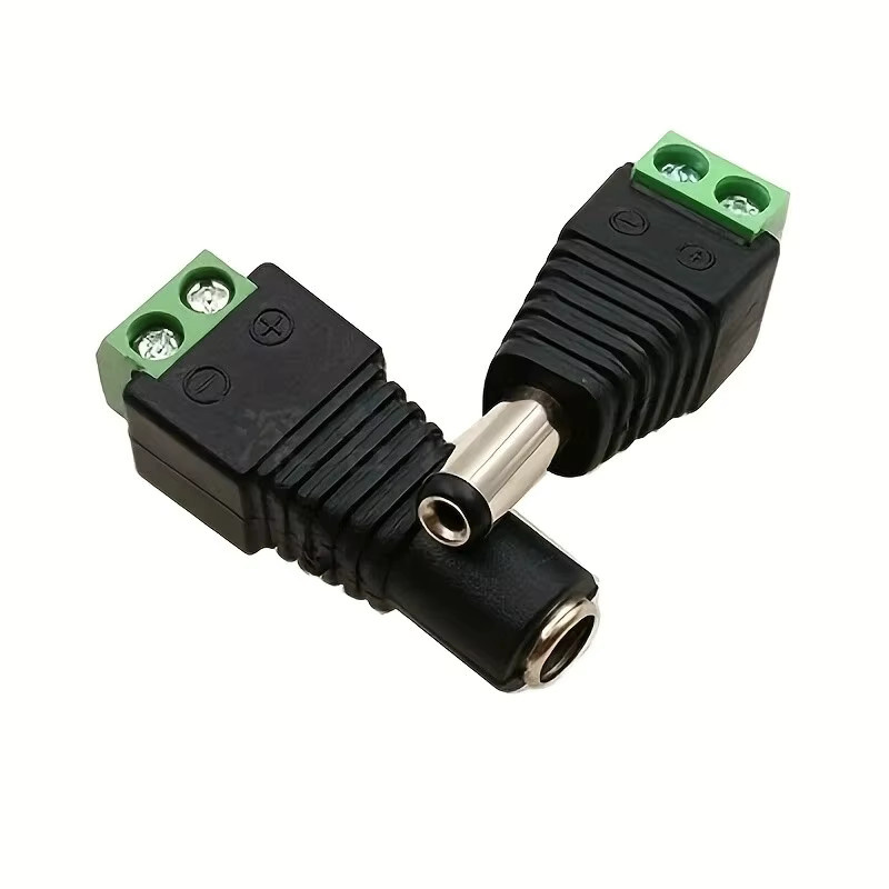 5 Paar schweißfreie DC-Stecker und DC-Buchsen in Grün und Schwarz, 5,5 x 2,1 mm Anschlussüberwachungs-Netzstecker mit Push-Button - Bild 4