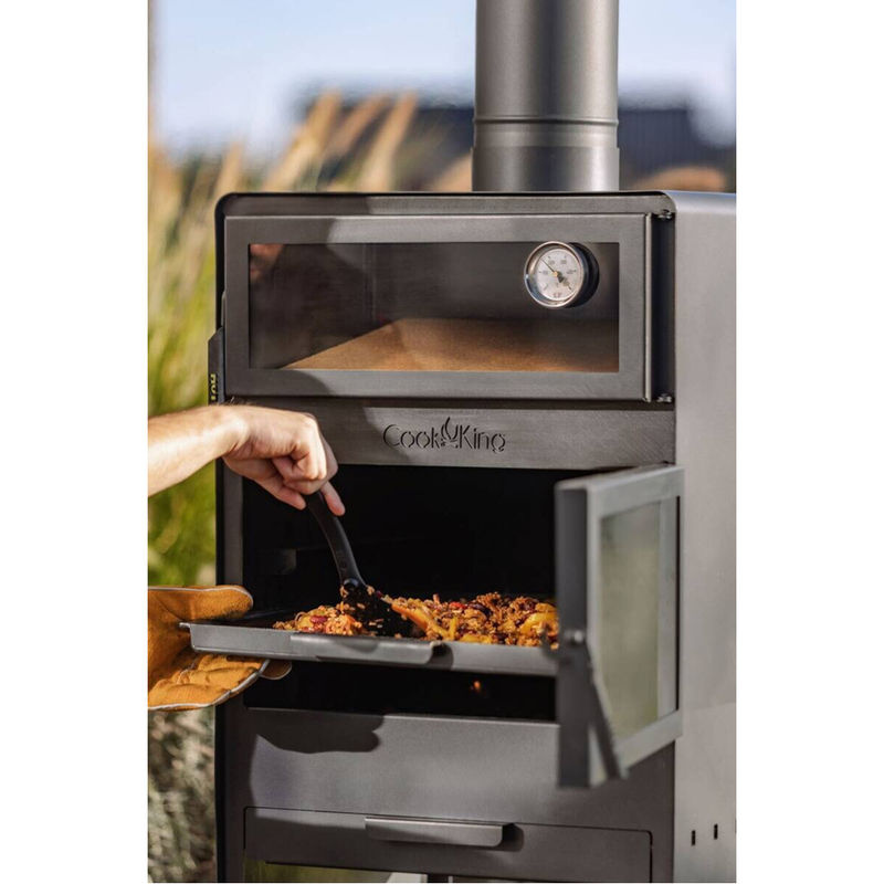 CookKing Terrassenofen Vento Plus mit Pizzaofen, schwarz, B/H/T: 50 x 150 x 50 cm - Bild 3
