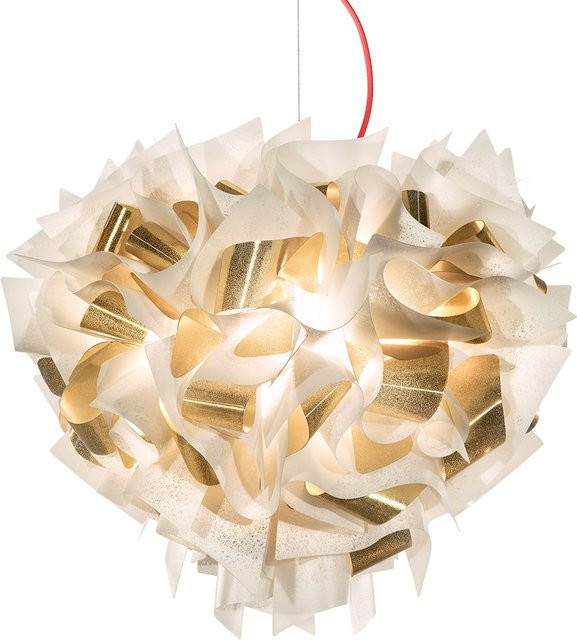 Slamp Veli Suspension Large Pendelleuchte Aurea in Rot mit Gold/Messing-Akzenten und E27 Fassung - Bild 1