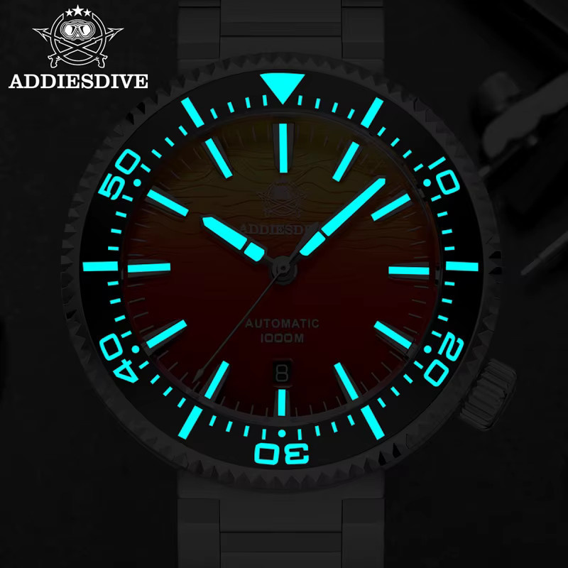 ADDIESDIVE Armbanduhr Automatik, Edelstahl, Saphirglas, Blau, Herren - Bild 5