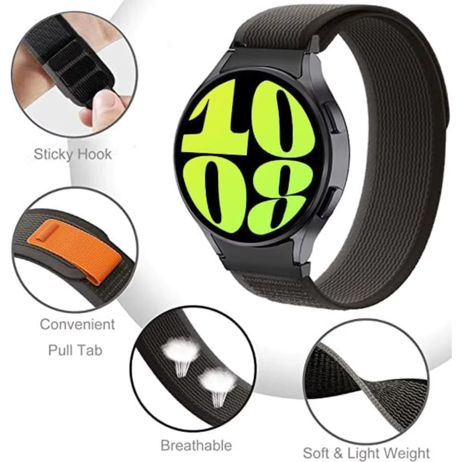 samusak Uhrenarmband Nylon, Schwarz, Unisex - Bild 2