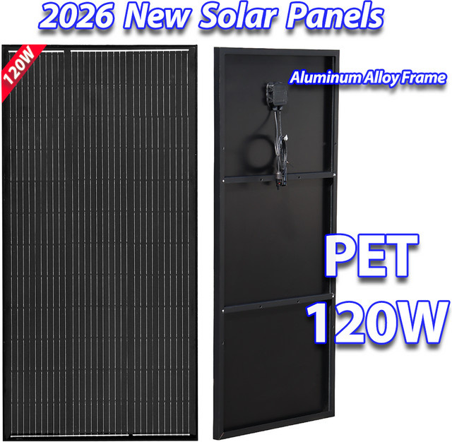 xinpuguang Monokristallines Solarpanel-Set 120W 19,8V in Schwarz für Camping, Wohnmobil und Boot - Bild 1