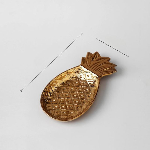 Yiran Furniture Keramik Ananas Ornament Moderne Dekoration aus Porzellan in Silber, Weiß oder Gold - Bild 1