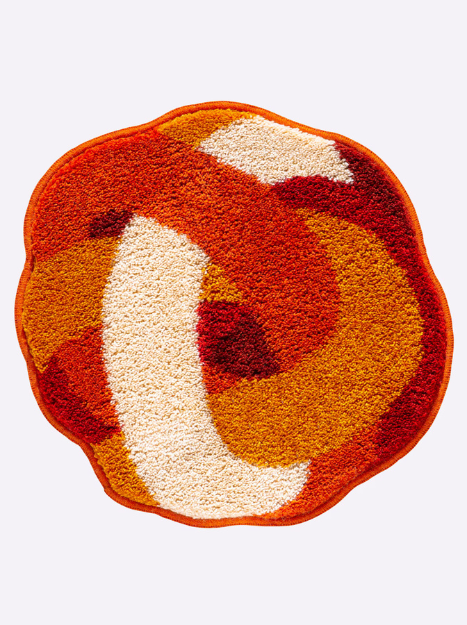 Runde Badematte aus Polyacryl in Beige, schnelltrocknend und rutschfest, fußbodenheizunggeeignet - Bild 2