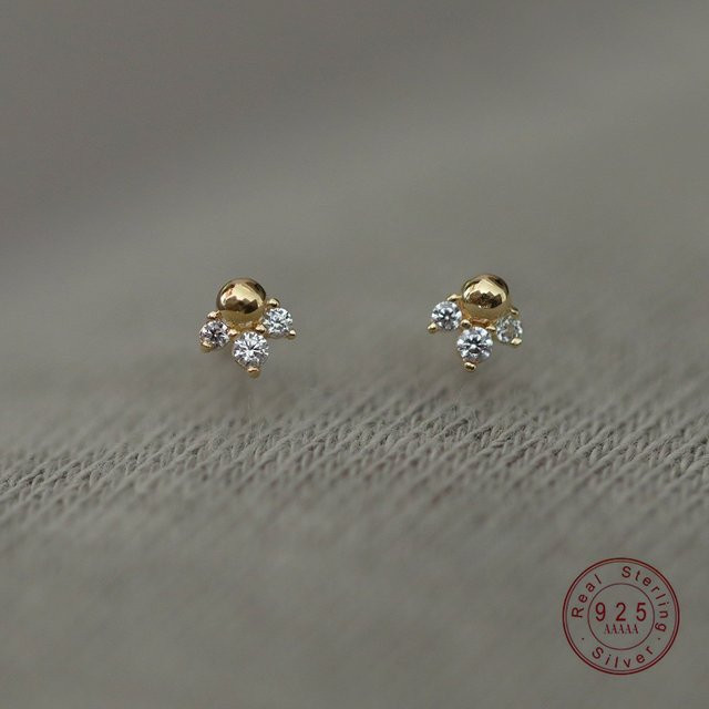 OBEAR Ohrringe, 925 Silber, 14 Karat Gold vergoldet, Damen - Bild 1