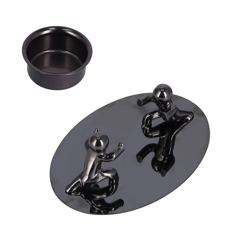 OutsideWorld Teelicht-Becher aus Metall in Silber oder Schwarz als minimalistische Dekoration - Bild 8