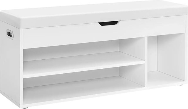 Vasagle Schuhbank mit Sitzfläche aus Kunstleder in Weiß, B/T/H: 100 x 30 x 44 cm - Bild 1