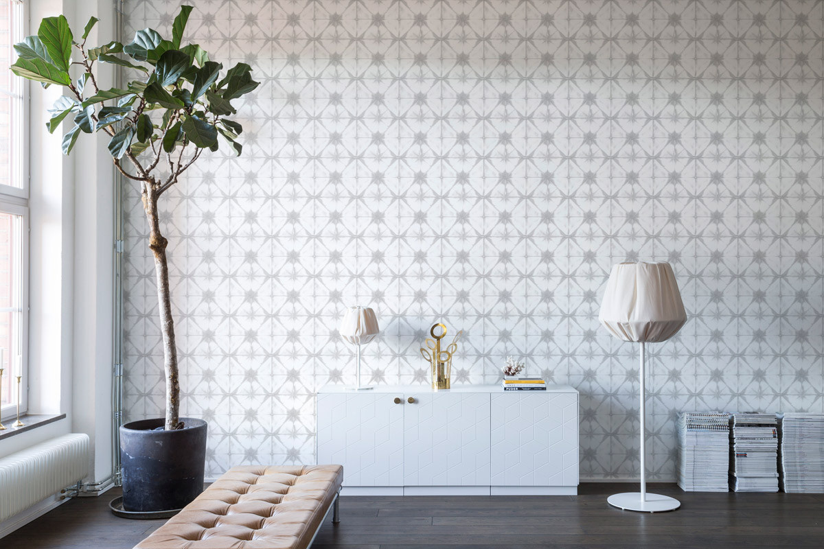 Rebel Walls Mural Paper Kaleidoscope Light in Grau, B/H: 364,5 x 270 cm - Bild 1