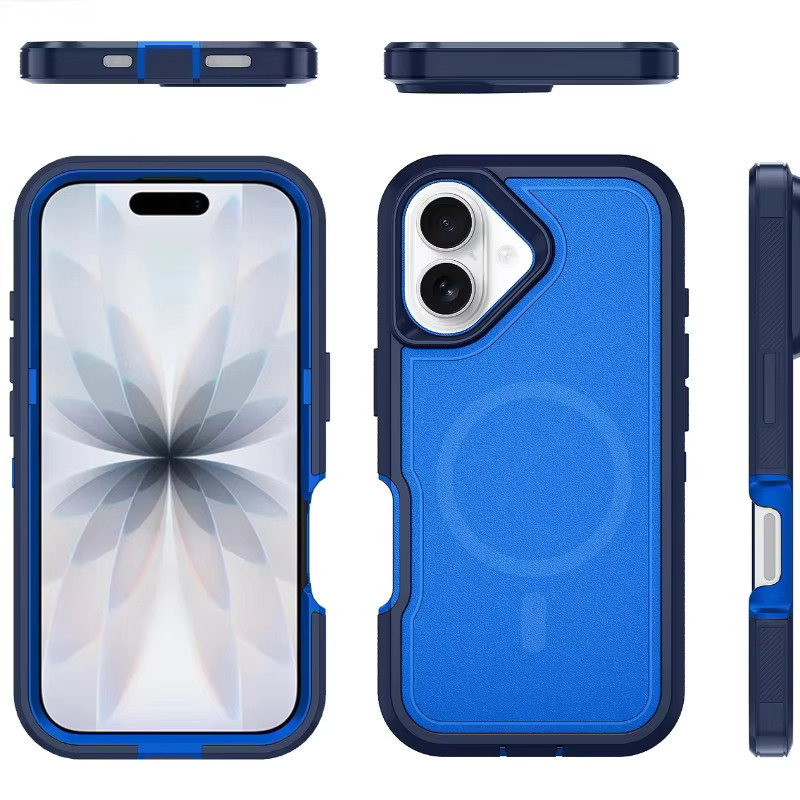 Ottbox Armor Defender XT Magnetische Handyhülle für iPhone 17 Pro Max, Air 17E und 16E, Stoßfeste Schutzhülle, Schwarz und Blau - Bild 3