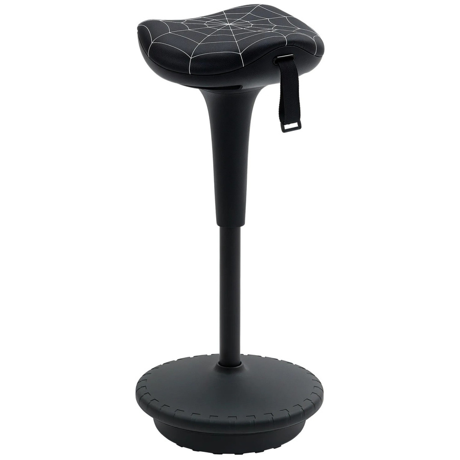 Vinsetto Bürohocker mit Spinnennetz-Muster in Schwarz, B/T/H: 34 x 34 x 65,5-83,5 cm - Bild 2