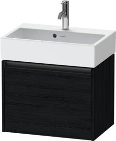 Duravit Waschtischunterschrank Ketho.2 Compact in Ei Schwarz, wandhängend mit 1 Auszug, B/T/H: 58,4 x 39,0 x 44,0 cm - Bild 1