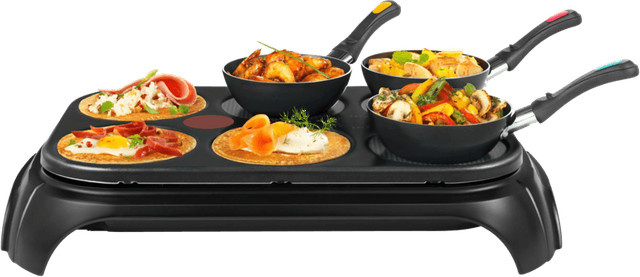 Tefal WokParty Duo PY5828 Wok-Set in Schwarz mit Aufbewahrungsfach und spülmaschinenfesten Teilen - Bild 1