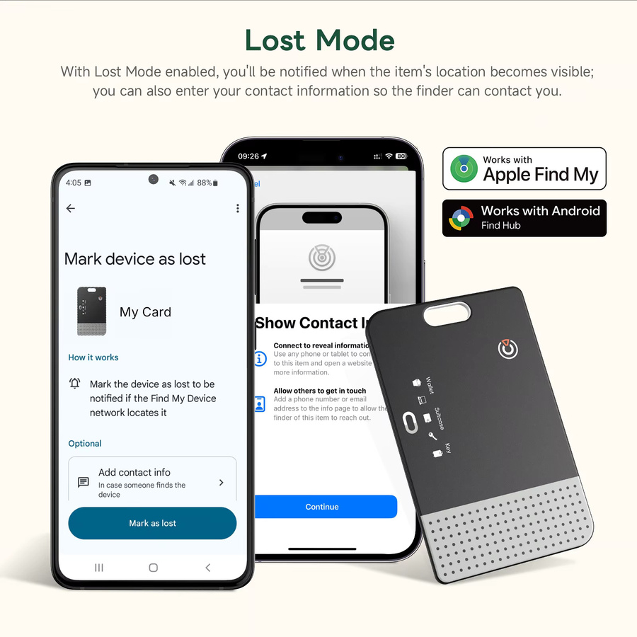 Xiaomi Ultraflacher Mini-Card-Tag Smart-Locator in Schwarz, kabellos aufladbar, kompatibel mit Google Find My Device und Apple App - Bild 3