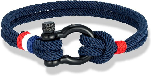 Armband Edelstahl, Schwarz, Handgeflochtenes Design, 23cm, Unisex - Bild 1