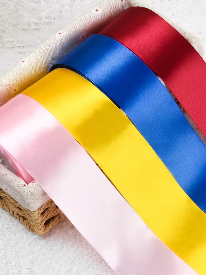 Wusmart Satinband für DIY Bastelarbeiten, Breite: 5,08 cm, 25 Yards pro Rolle, erhältlich in Pink und Multicolour - Bild 2