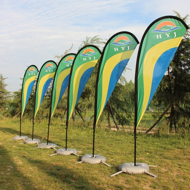 Funtalk Tropfenförmige Strandflagge mit Fahnenmast und Basis, individuell bedrucktes Banner in Multicolour, Textil-Werbefahne für Außenwerbung und Veranstaltungen - Bild 1