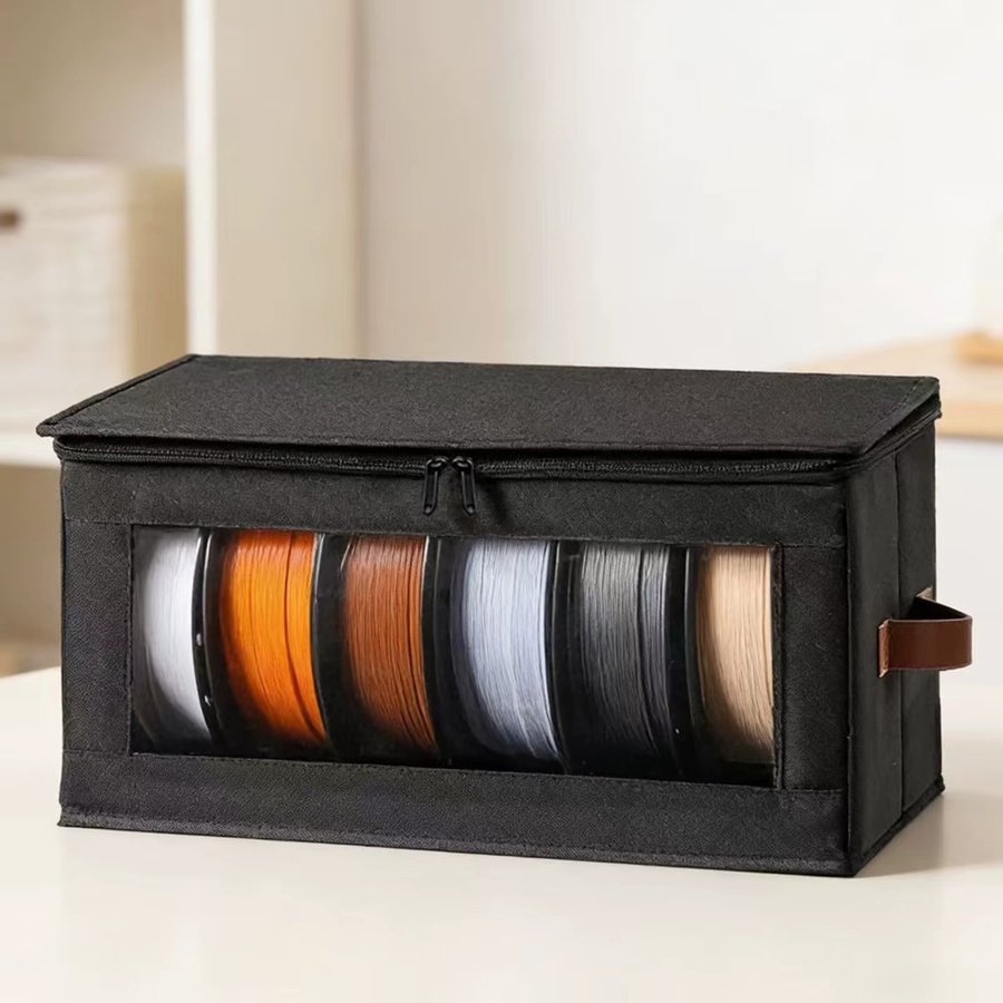 APWIKOGER 3D-Drucker Filament-Aufbewahrungsbehälter mit Trockenmitteln und Organizer-Box für 4 Spulen à 1 kg, Schwarz - Bild 3