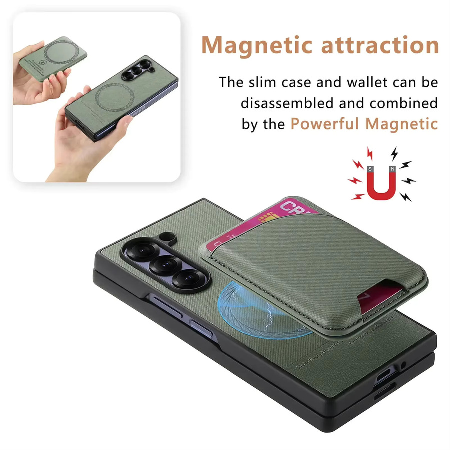 Fold7 2 in 1 abnehmbare magnetische Brieftasche Handyhülle mit Kartenhalter für Samsung Galaxy Z Fold 7 6 5 4 3 in Blau - Bild 1