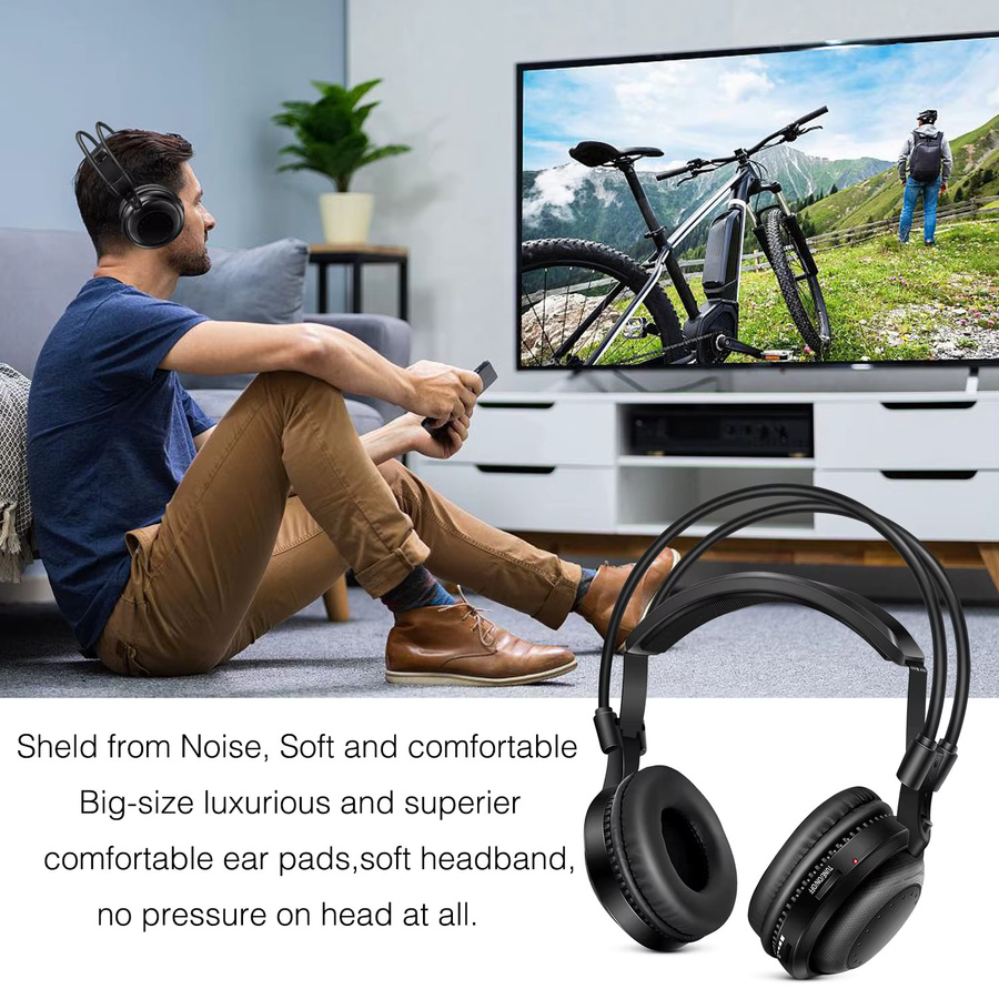 CATASSU Silent Disco Kabelloses Kopfhörerpaket mit Ultra-Low-Bass-Klangqualität und 500-m-Sender in Schwarz - Bild 4