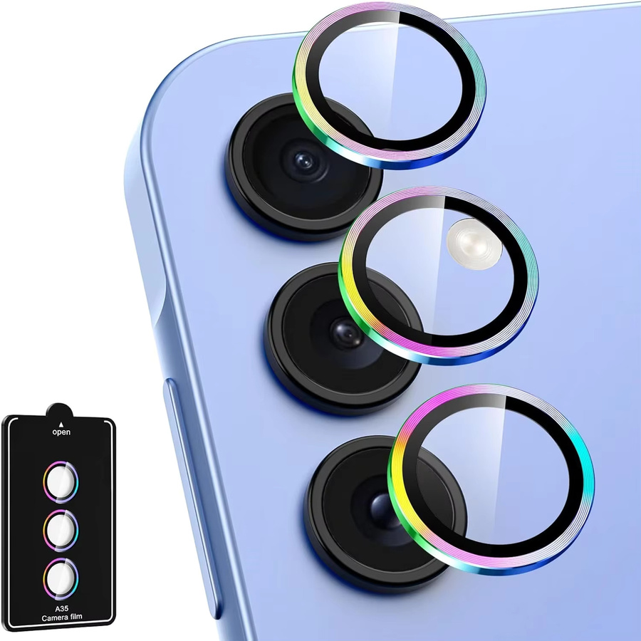Metall Kamera-Ringschutz für Samsung Galaxy A57 A37 A55 A15 A35 A54 A14 A34 S26 Ultra aus Legierung mit HD-Glas in Schwarz und Multicolour - Bild 2