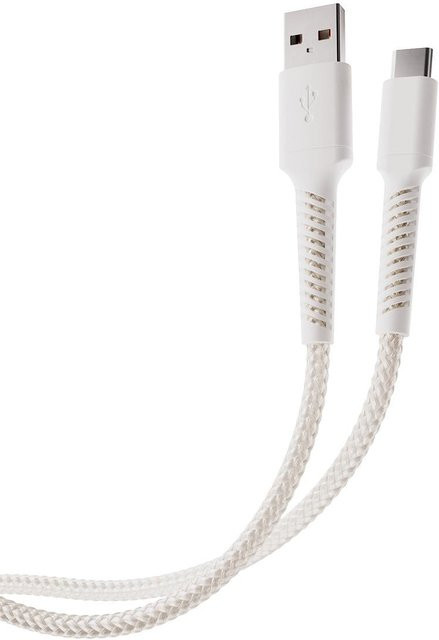 Vivanco LongLife USB Type-C Ladekabel und Datenkabel 60W, USB-A auf USB-C, Weiß, 0,5 m - Bild 1