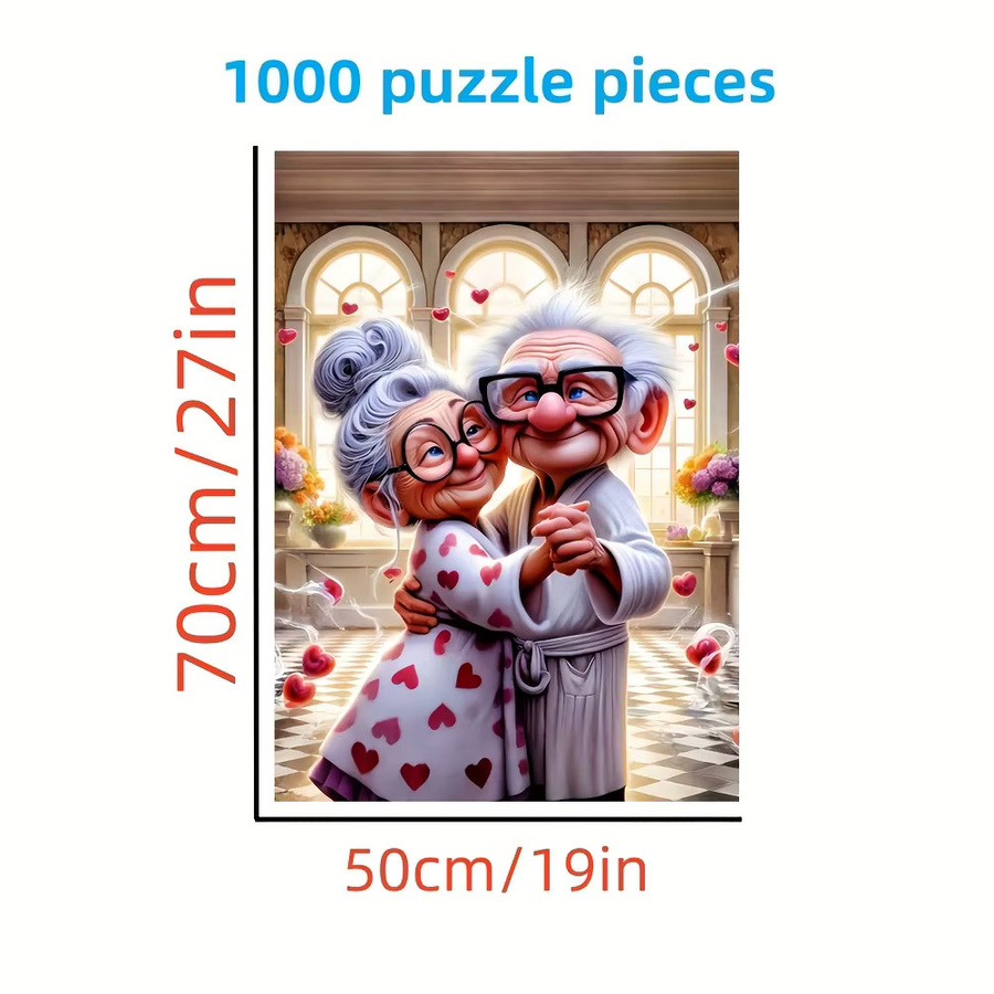 AZNM Großeltern Romantik Herzwärmung Szene Puzzle, 1.000 Teile - Bild 2