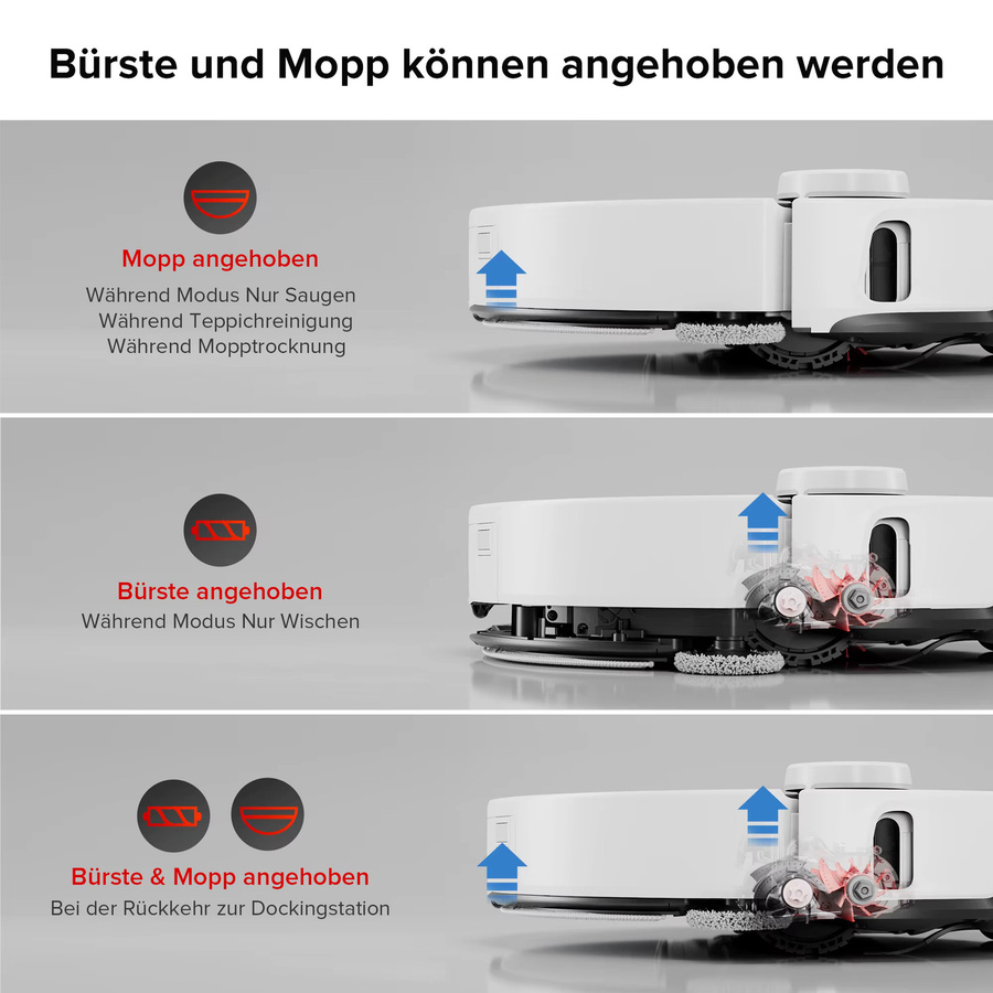 Roborock S8 MaxV Ultra Saugroboter mit Wischfunktion, Weiß, 10.000 Pa Saugkraft, Heißwasser-Moppwäsche und ausziehbarer Seitenbürste, Generalüberholt - Bild 5