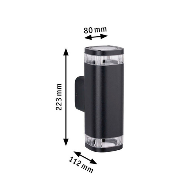 Paulmann Außenwandleuchte Up/Down Zigbee dimmbar GU10 Grau B/H/T: 8 x 22,3 x 8 cm - Bild 5