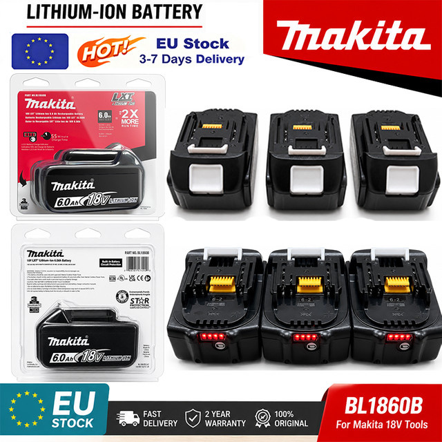 Makita 18V 6,0Ah Akku in Schwarz für Elektrowerkzeuge der Serien BL1830, BL1830B, BL1840, BL1840B, BL1850 und BL1850B - Bild 1