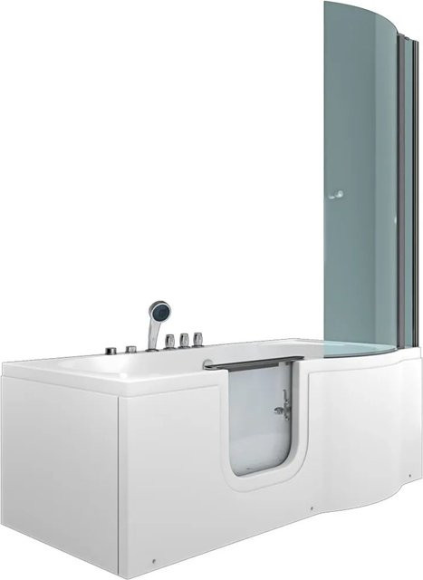 AcquaVapore Seniorendusche und Wanne mit Whirlpool S12D-TH-AIR-L in Weiß, B/T/H: 170 x 85 x 120 cm - Bild 1