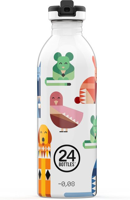 24Bottles Urban Bottle Kids Trinkflasche mit Sport Lid Best Friends in Multicolour und Weiss, 500 ml - Bild 1