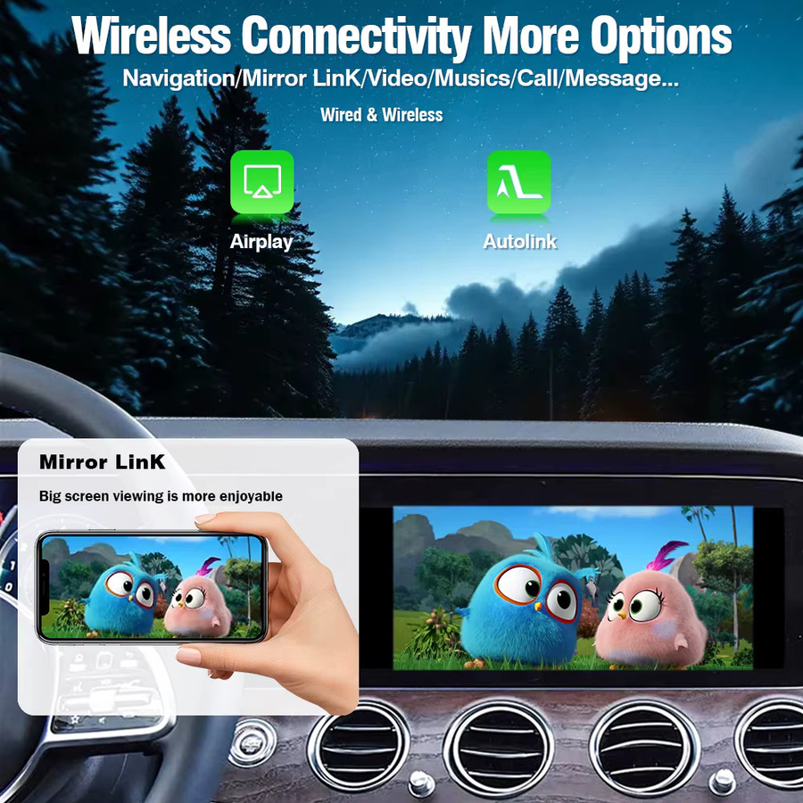 AUTOTOP Kabelloser CarPlay und Android Auto Adapter für Mercedes Benz E-Klasse W213 NTG 5.5 mit MirrorLink, WIFI und GPS, Schwarz - Bild 4