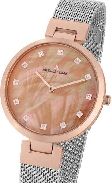 Jacques Lemans Damenuhr, Quarz, Edelstahl, Perlmutt, 36 mm, 5 ATM - Bild 1