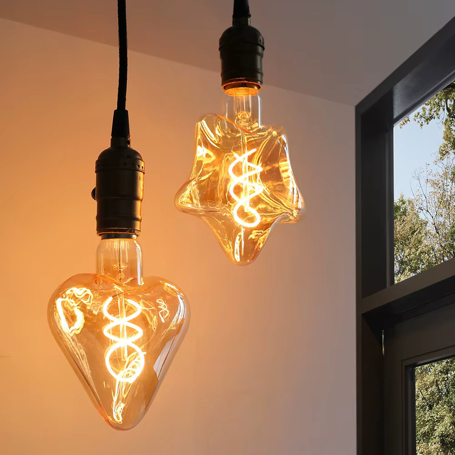 YNL E27 LED Retro Vintage Glühfadenlampe Spiralbirne, 4W, Warmweiß, Transparent - Bild 2