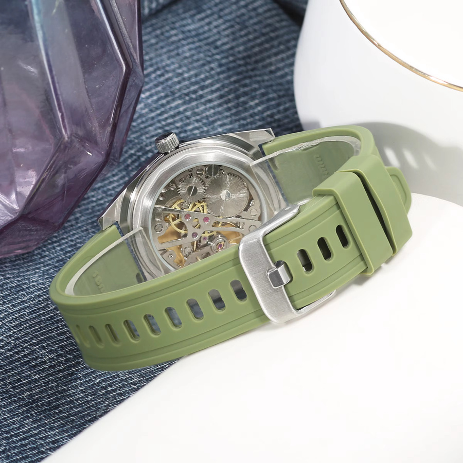 HEIMDALLR Armbanduhr, Handaufzug, Edelstahl, 36 mm, Kautschuk, Herren - Bild 5