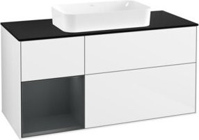 V&B Waschtischunterschrank Finion mit Wandbeleuchtung in Weiß lackiert, B/T: 120 x 60 cm - Bild 1