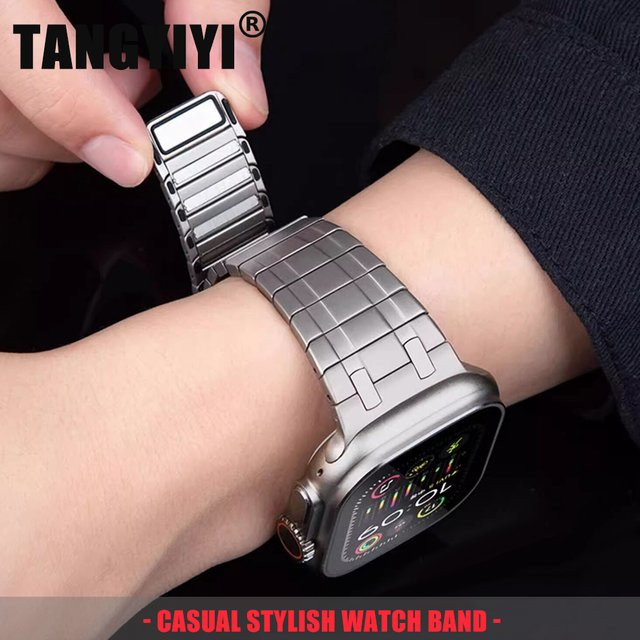 TANGYIYI Uhrenarmband Edelstahl, Magnetisch, Silber, Unisex - Bild 1