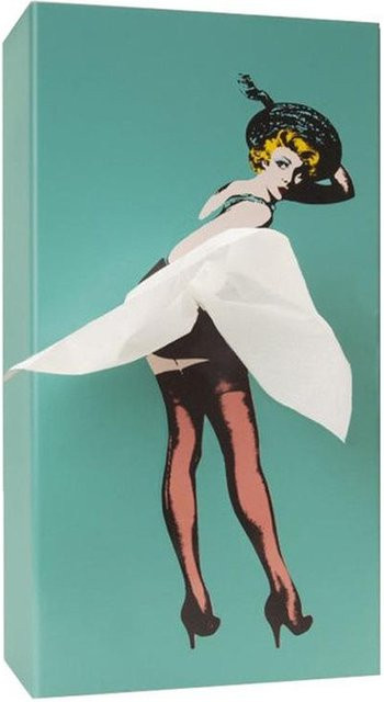 Dekorative Taschentuchbox Marilyn Monroe Verträumter Rock Cartoon in Blau von NimbusNectar aus Kunststoff und Akryl - Bild 1