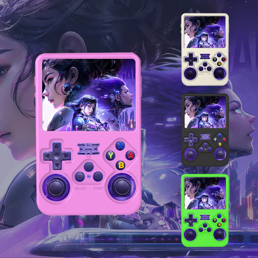 Gowinbaby Silikon-Schutzhülle für R36S Handheld-Spielkonsole, 360 Grad Vollabdeckung, stoßfest und kratzfest, in Schwarz oder Pink - Bild 3